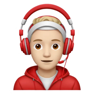 w,red headphone sticker