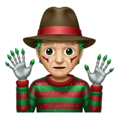 glitter freddy krueger sticker