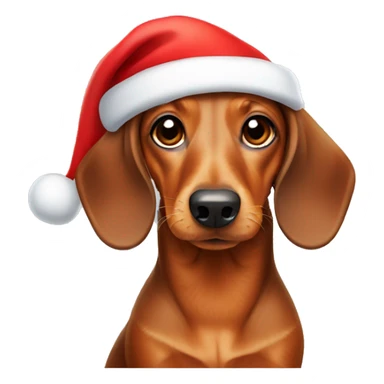 Dachshund in Santa hat sticker