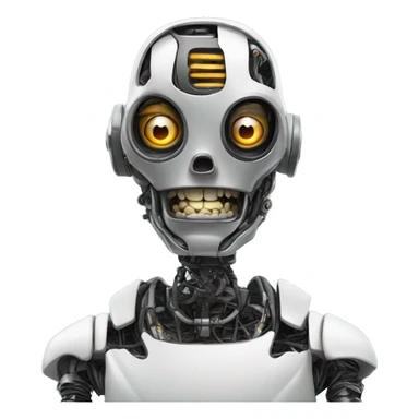 robot mind blown, head explode sticker