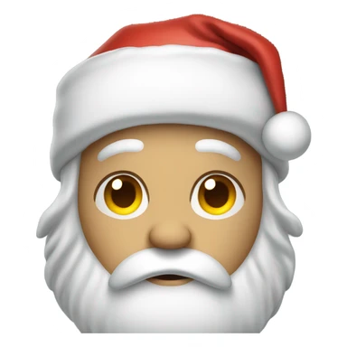 Santa standing with a sad face sticker