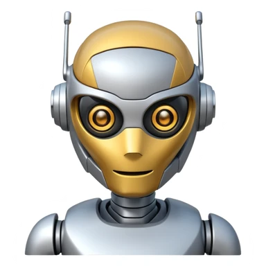cool and modern robot to represent an AI agent sticker