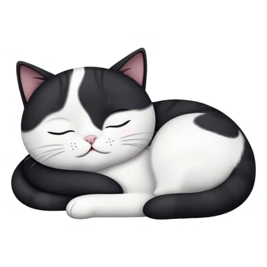 black and white cat with sleepy zzz’s sticker
