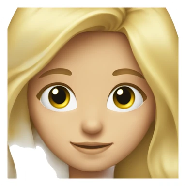 smiling girl with long blonde hair green eyes sticker