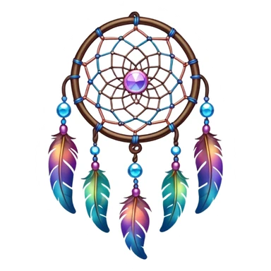 Iridescent nebula Dreamcatcher-suncatcher sticker