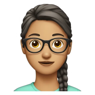 girl with ponytail with glasses sticker
