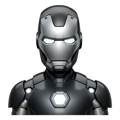 james rhodes black iron man black with silver face from civil war sticker