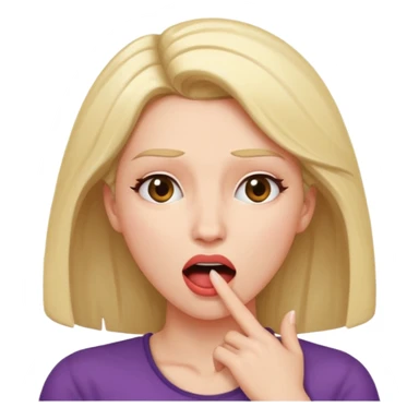 Femme, bouche ouverte, tête légèrement penchée en arrière. Main contre le front de façon dramatique  sticker