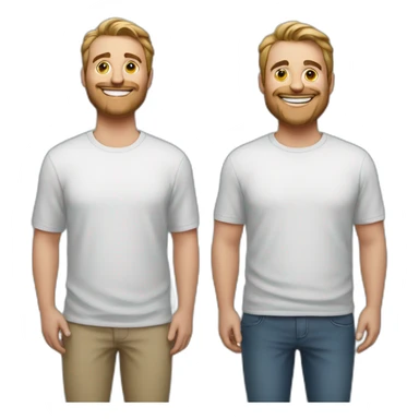 2 white tall, big guys standing next to each other shoulder to shoulder smiling sticker
