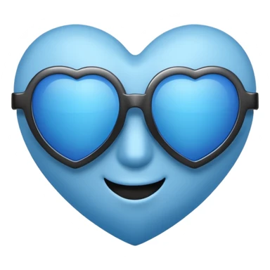 blue heart wearing sunglasses sticker
