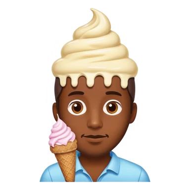 Man with ice cream on head sticker