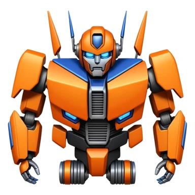 Transformer oranger and black with blue sticker