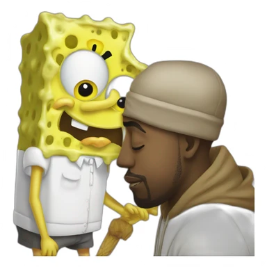 SpongeBob kissing kanye west sticker
