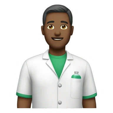 pharmacist wearing green inner shirt sticker