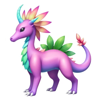 Shiny Colorful Iridescent Meganium-Amaura-Suicune-fakemon (full body) sticker