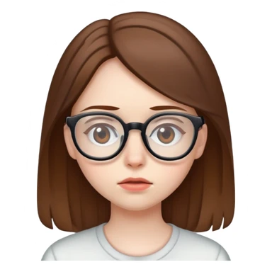 Sick girl with brown hair and glasses sticker