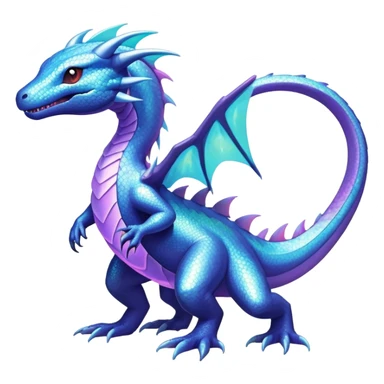 Iridescent crystalic Shiny pastel Salandit-Aurorus-Salazzle-Dragonair-Fakémon-hybrid-creature (full body)  sticker