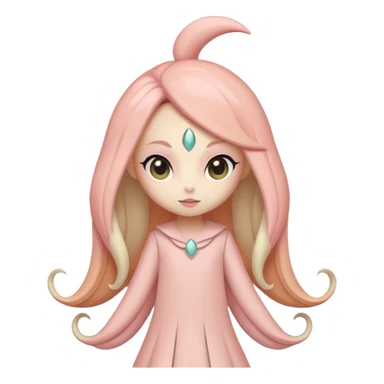 Pastel Pink-Peach Soft-Cream Rosy-Glossed Cute Round Meloetta-Trico-hybrid-creature (full body) sticker