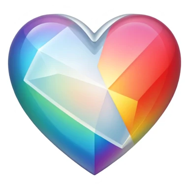 White i prism heart sticker