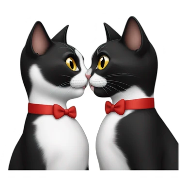 Tuxedo Cats kissing each other sticker