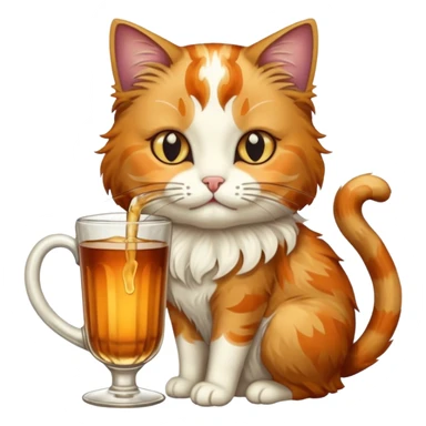 cat drinking mucha sticker
