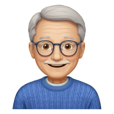Old man, happy, wearing glasses and sweater


 sticker