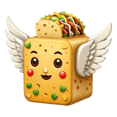 Taco Lucky Block with white wings  sticker