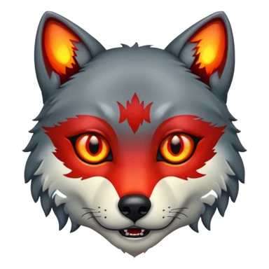 Wolf eyes glowing red only showing the eyes sticker