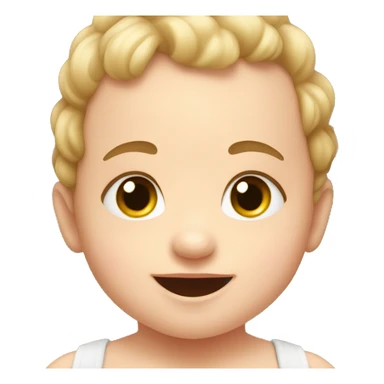 smiling baby with big black eyes sticker