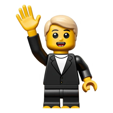 Edvard munch the scream landscape in Lego with minifig with both hands up sticker