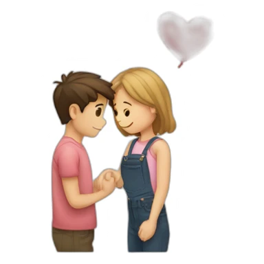 Garçon tenant la main d'une fille dont il est amoureux sticker