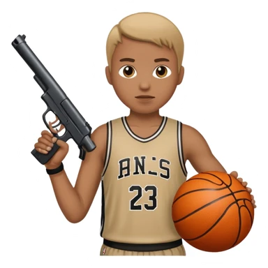 Basketball person with gun sticker