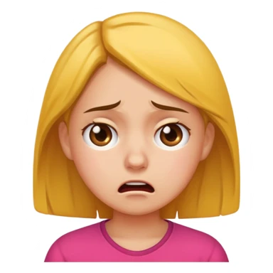 Girl showing frustrated face sticker