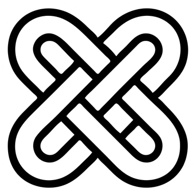 knot icon with an offset design, modern and clear, simple geometric style, bold lines sticker