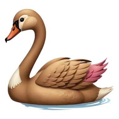 Brown swan floating sticker