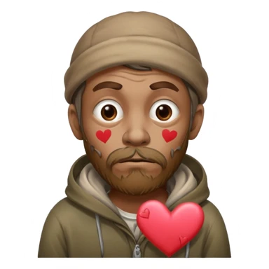 Homeless man with Valentine’s Day decor smelly and ugly  sticker