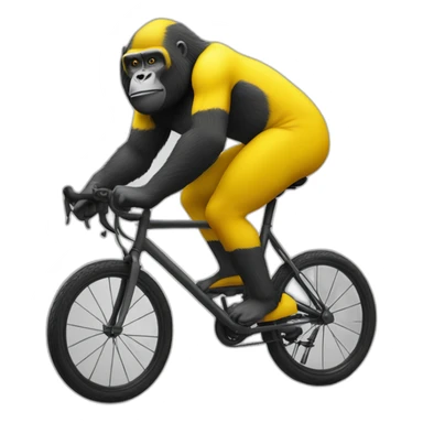 Vélo jaune avec un gorille dessus sticker