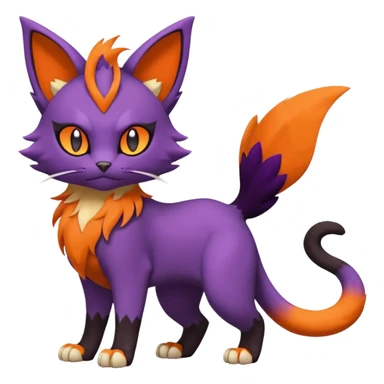 Liepard-Noivern-Litten-Sprigatito-Pokémon-fusion-creature (full body) sticker