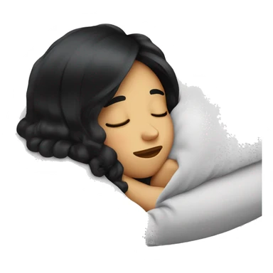 a girl with black hair sleeps and drools sticker