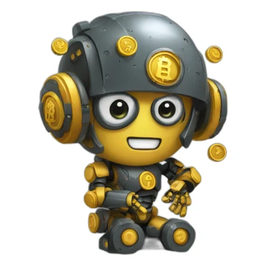 bot managing cryptocoins sticker