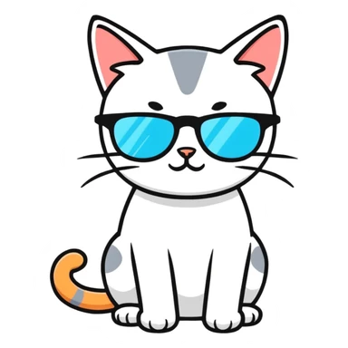 Cat with sunglass sticker