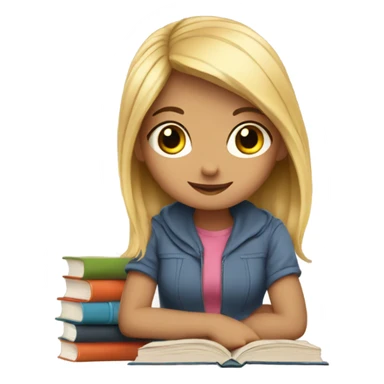 cute girl with books sticker