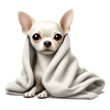 white chihuahua in a blanket sticker