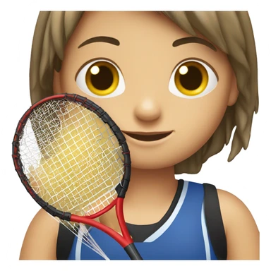 fille avec une raquette de badminton sticker