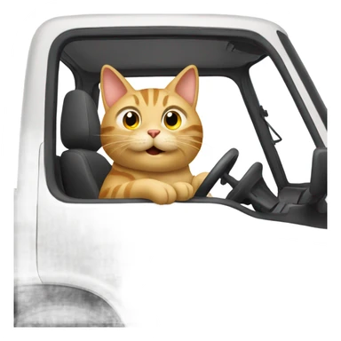 Cat driving a truck sticker