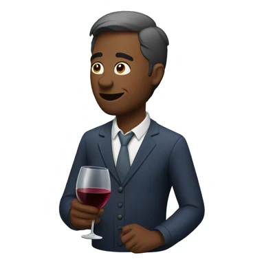 Men drink a wine sticker