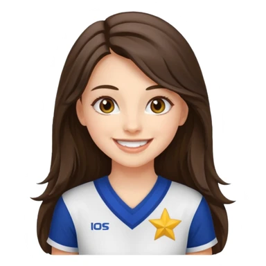 happy long haired brunette girl hazel eyes cheerleader sticker