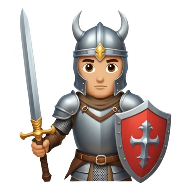 warrior knight character with sword and shield sticker