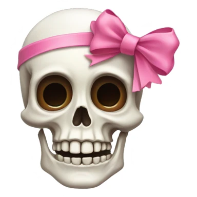 Skeleton with pink bow on head sticker