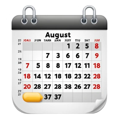 Emoji of calendar page for August 18 sticker